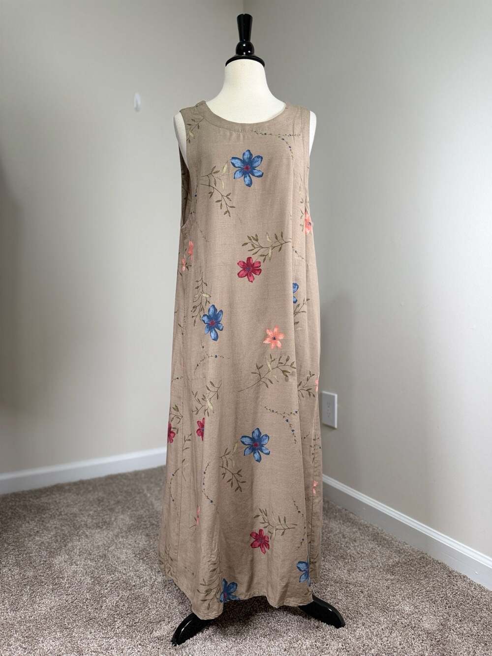 Vintage Talbots Petites Floral Maxi Jumper Dress Size 12 Cottagecore Modest Fall